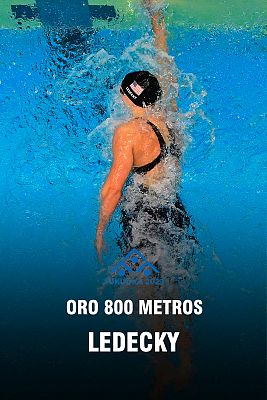 Natación - Ledecky suma en el 800 libre su 16º oro mundial individual y supera el récord de Phelps