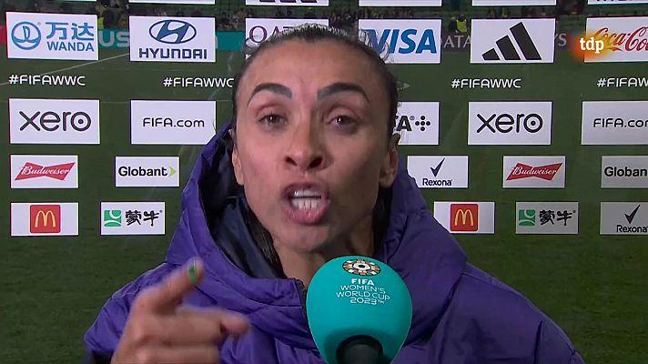 Copa Mundial Femenina de la FIFA 2023 - El alegato de Marta tras su último partido en una Copa Mundial: "Continuad apoyando porque para ellas es el comienzo, pero para mi es el final"