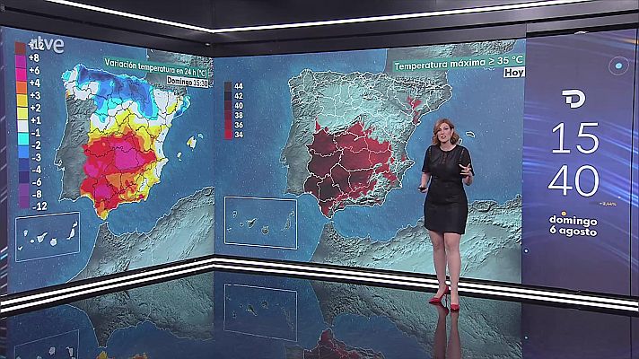 El tiempo - Temperaturas significativamente altas en el cuadrante suroeste peninsular. Intervalos de viento fuerte o con rachas muy fuertes en la costa de Galicia, Ampurdán, bajo Ebro y Estrecho