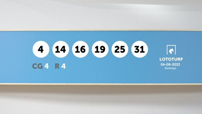 SELAE - Sorteo de la Lotería Lototurf del 06/08/2023