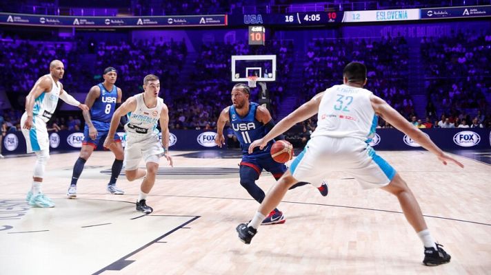 Baloncesto en RTVE - Estados Unidos arrolla a Eslovenia sin Doncic y espera a España el domingo