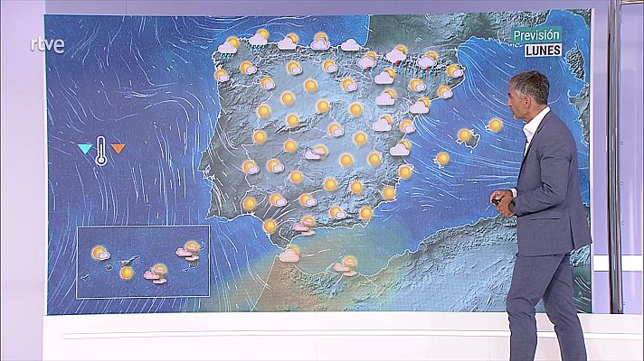 El tiempo - Temperaturas significativamente altas en zonas de los archipiélagos, Andalucía, nordeste y meseta sur. Intervalos de viento fuerte en Canarias