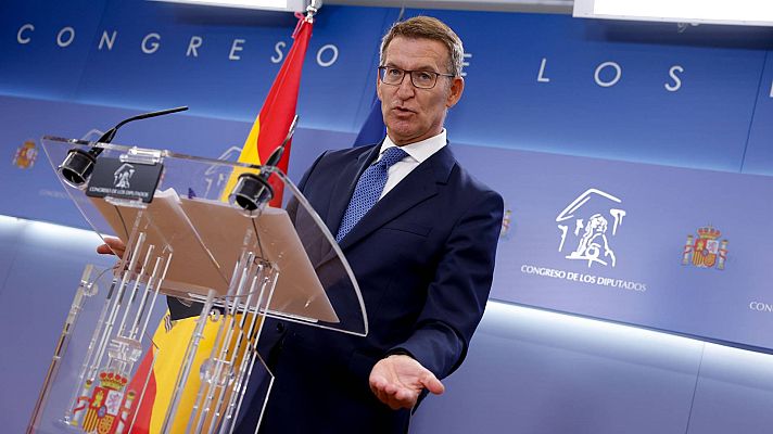 Telediario 1 - Feijóo busca apoyos para la investidura mientras el PSOE y Sumar insisten en su fracaso