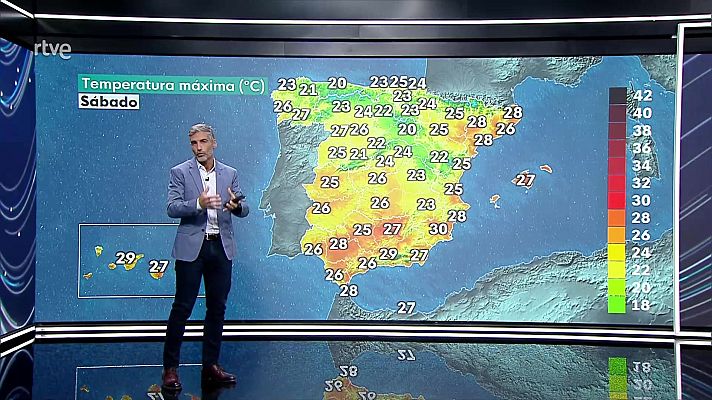 El tiempo - Chubascos en Navarra, norte de Aragón, menos probables en el sur de la Ibérica, bajo Ebro y sistema Central al final del día