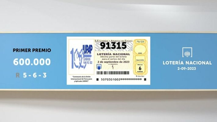 SELAE - Sorteo de la Lotería Nacional del 02/09/2023