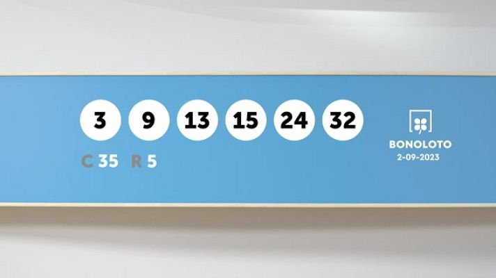 SELAE - Sorteo de la Lotería Bonoloto del 02/09/2023