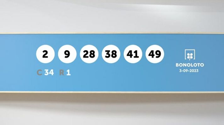 SELAE - Sorteo de la Lotería Bonoloto del 03/09/2023