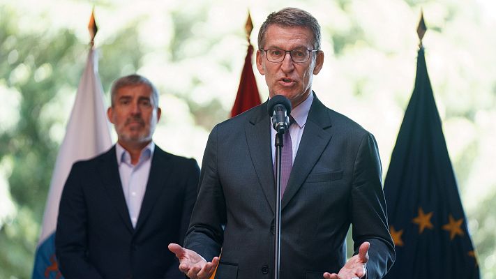 Telediario 1 - Feijóo propone a Sánchez buscar un "encaje territorial" para Cataluña dentro de la Constitución y niega críticas internas