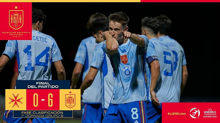 Fútbol - España golea a Malta en su primer partido de clasificación para la Eurocopa sub-21