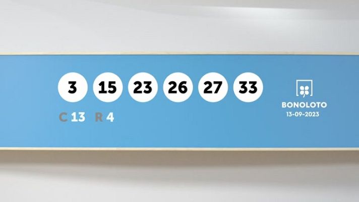 SELAE - Sorteo de la Lotería Bonoloto del 13/09/2023