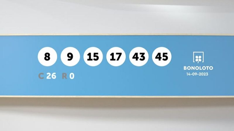 Sorteo de la Lotería Bonoloto del 14/09/2023 - Ver ahora