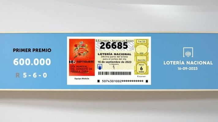 SELAE - Sorteo de la Lotería Nacional del 16/09/2023