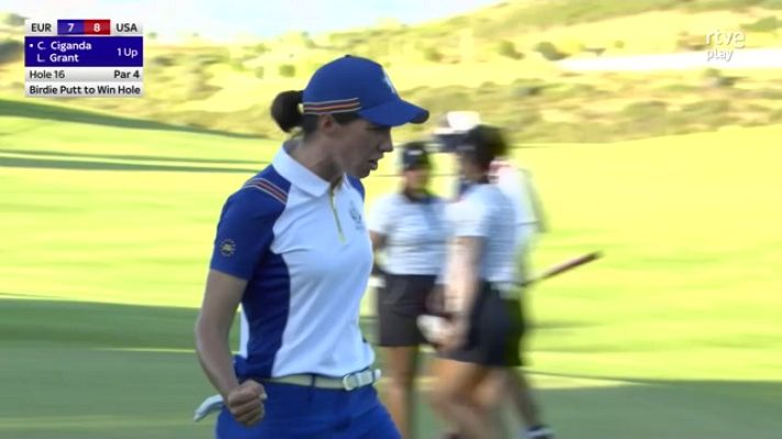 Golf - El birdie decisivo de Carlota Ciganda para poner el 8-8 en la Solheim Cup