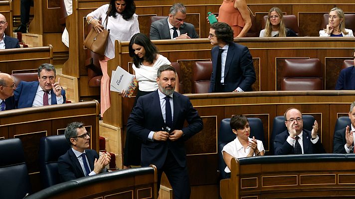 Especiales informativos - Abascal, durante la investidura de Feijóo: "Si a Sánchez le hiciera falta el voto de un partido de ladrones prohibiría las cerraduras"