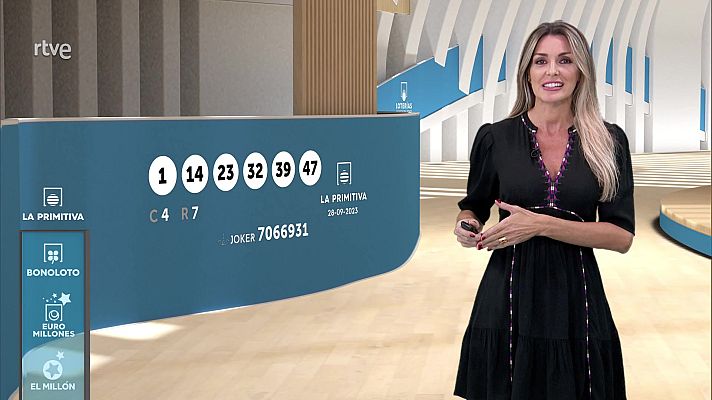 Loterías - Sorteo de la Lotería Nacional, Bonoloto, Primitiva y Jóker del 28/09/2023