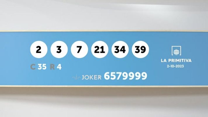 SELAE - Sorteo de la Lotería Primitiva y Joker del 02/10/2023