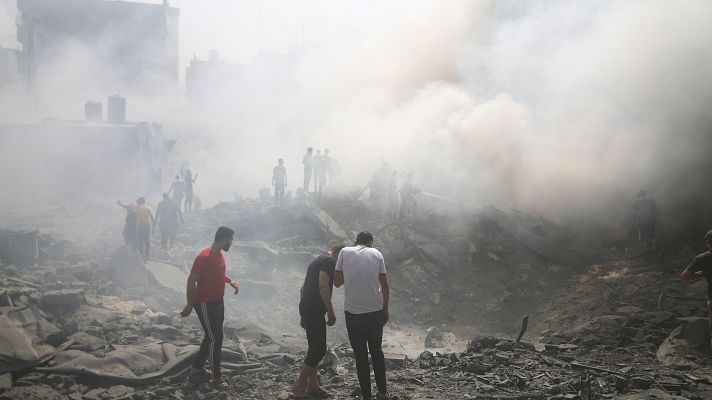 Telediario 1 - Islam Hamdam, española residente en Gaza: "Es muy estresante no tener electricidad ni agua potable"