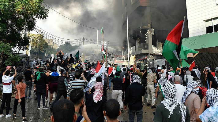 Telediario 2 - Protestas en países árabes contra el ataque a un hospital en Gaza