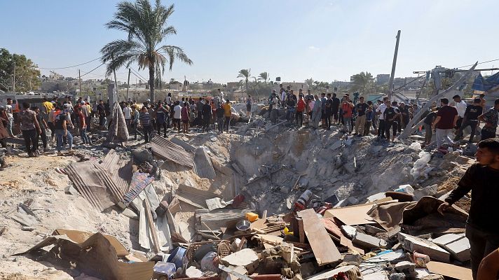 Telediario 1 - Escuelas de la ONU a falta de refugios antiaéreos, la realidad de Gaza