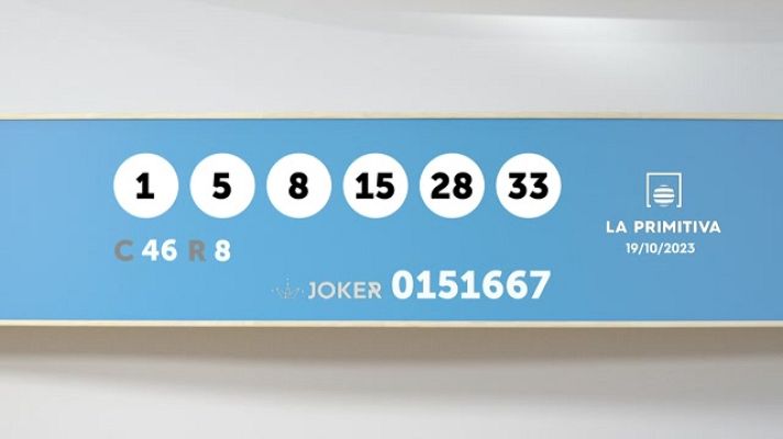 SELAE - Sorteo de la Lotería Primitiva y Joker del 19/10/2023