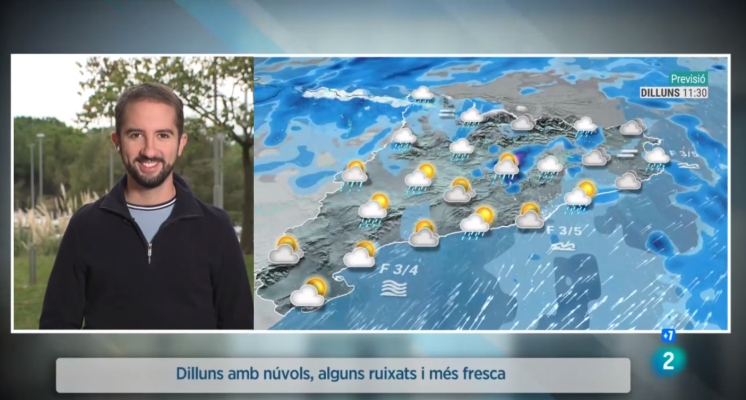 El temps - Dilluns marcat pel pas d'un front: núvols, ruixats i fresca