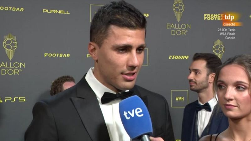 Rodri, en la gala del Balón de Oro: "Para mí ya es un sueño estar aquí" -- Ver ahora en RTVE Play