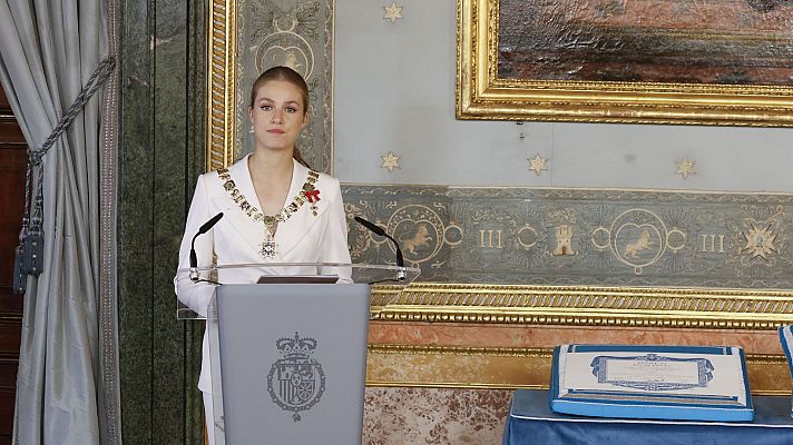 Especiales informativos - La princesa Leonor, tras jurar la Constitución: "Me debo desde hoy a todos los españoles. Les pido que confíen en mí"