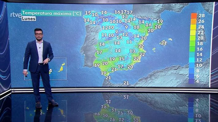 El tiempo - Precipitaciones localmente persistentes en el oeste de Galicia