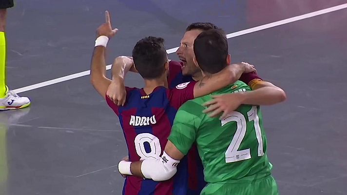 Fútbol Sala - El Barcelona remonta el derbi catalán de fútbol sala ante el Industrias Santa Coloma a dos segundos del final