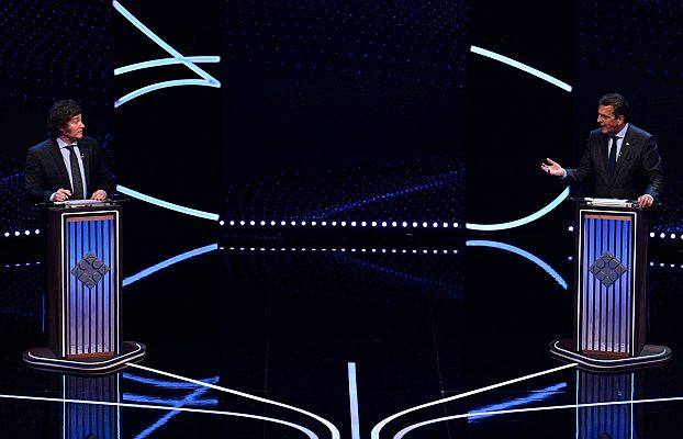 Telediario 1 - Massa y Milei protagonizan un bronco cara a cara previo a las elecciones en Argentina