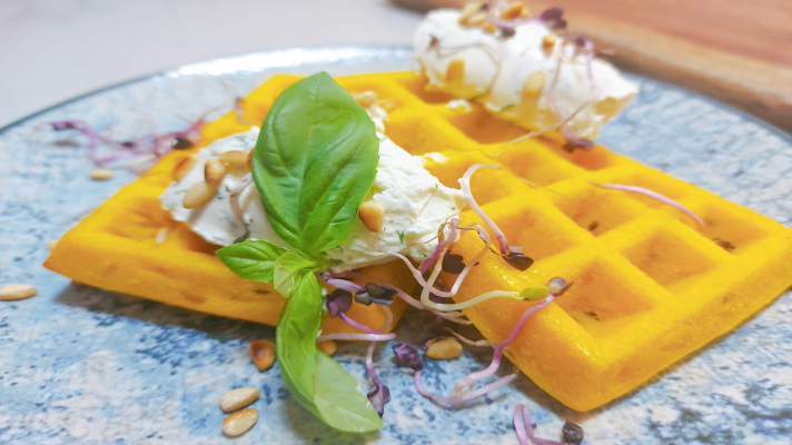 Saber vivir - Postre con calabaza: gofre con crema de queso