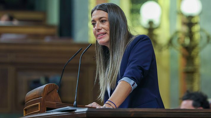 Especiales informativos - Miriam Nogueras, portavoz de Junts, interviene durante el debate de investidura de Sánchez