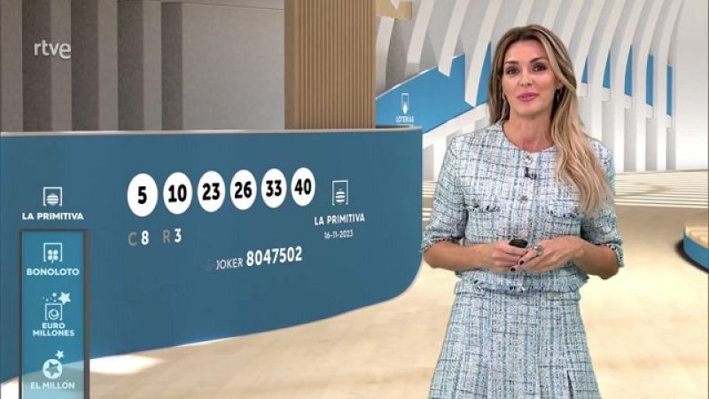 Sorteo de la Lotería Nacional, Bonoloto, Primitiva y Jóker del 16/11/2023 - ver ahora
