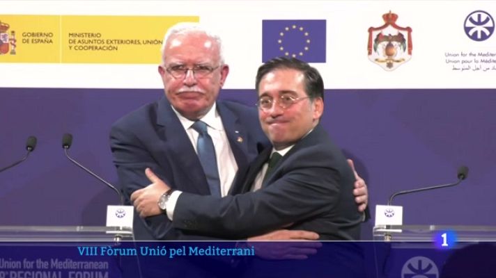 L'Informatiu - Albares mostra el seu suport al ministre d'exteriors palestí en la Unió pel Mediterrani en absència d'Israel