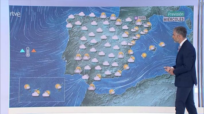 El tiempo - Precipitaciones localmente persistentes en el oeste de Galicia