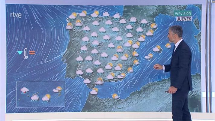 El tiempo - Intervalos de viento fuerte en el Cantábrico y área mediterránea
