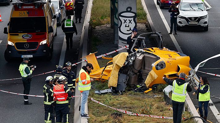 Informativo 24h - Se estrella un helicóptero en la M-40 de Madrid