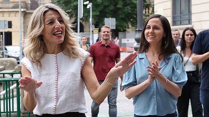 Telediario 1 - Belarra reconoce que no tuvo "más remedio" que romper con Sumar y Díaz le advierte: "No se confundan de adversario"