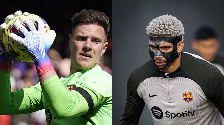 Telediario 1 - Ter Stegen será operado de la espalda este jueves y Araújo jugará con una máscara ante el Girona