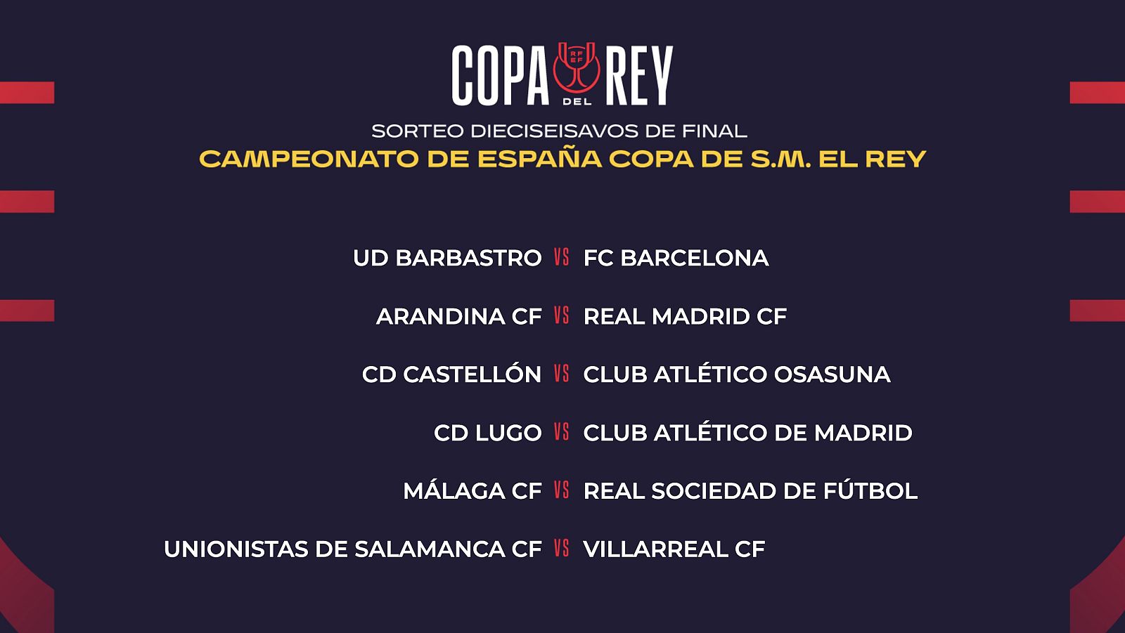 Sorteo Copa del Rey | Barbastro-Barcelona, Arandina-Real Madrid y Lugo-Atlético - Copa del Rey | Ver