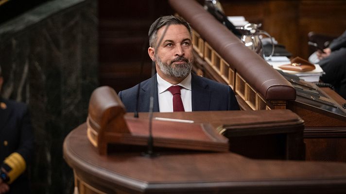 Especiales informativos - Abascal carga contra la amnistía afirmando que "luchará por un juicio justo" a Sánchez