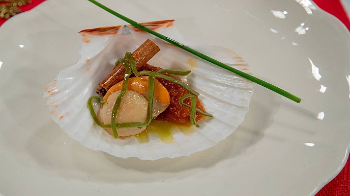 Saber vivir - Receta de vieira a la plancha con confitura de calabaza