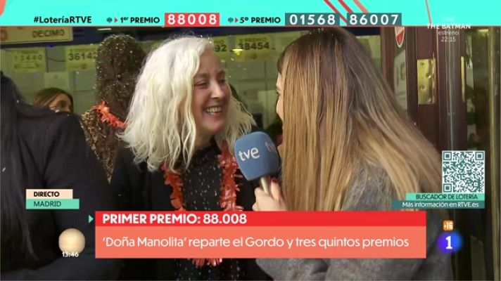 Doña Manolita, veterana en repartir premios