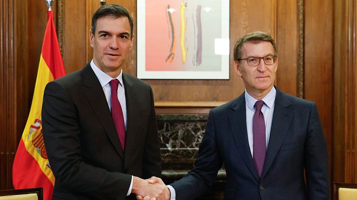 Telediario 1 - Sánchez y Feijóo acuerdan que Bruselas medie en la negociación para renovar el CGPJ y su sistema de elección