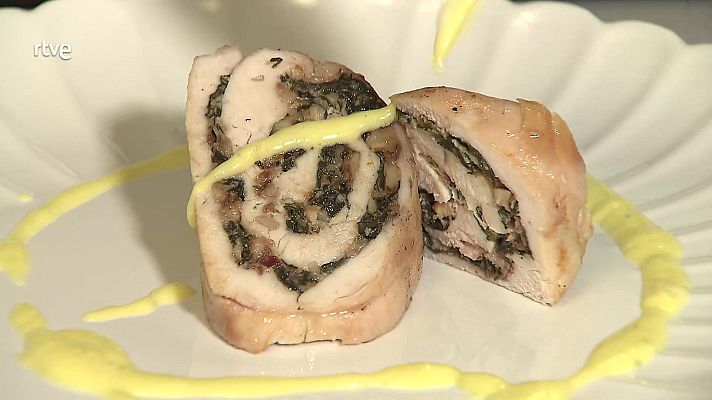 Saber vivir - Receta de ave rellena con salsa de mango y hierbabuena