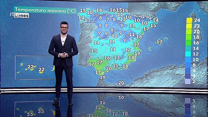 El tiempo - Intervalos de viento fuerte y rachas muy fuertes en el Cantábrico