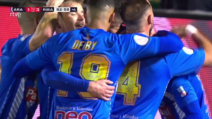 Copa del Rey - Raly Cabral marcó el gol de la honra de la Arandina contra el Real Madrid