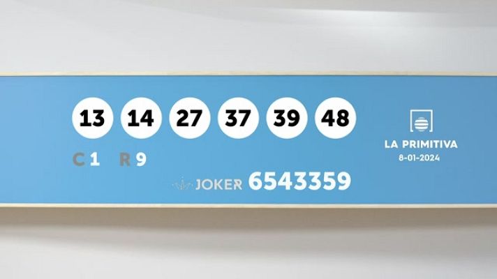 SELAE - Sorteo de la Lotería Primitiva y Joker del 08/01/2024