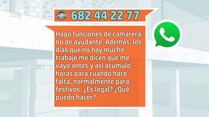 Aquí hay trabajo - No pueden guardarte horas para trabajarlas en otro momento