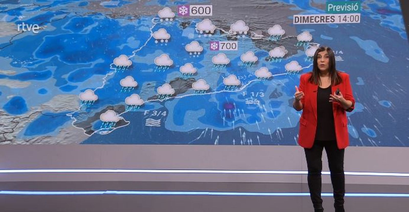 El Temps (10/01/2024) - Ambient fred, pluja i neu a cotes relativament baixes